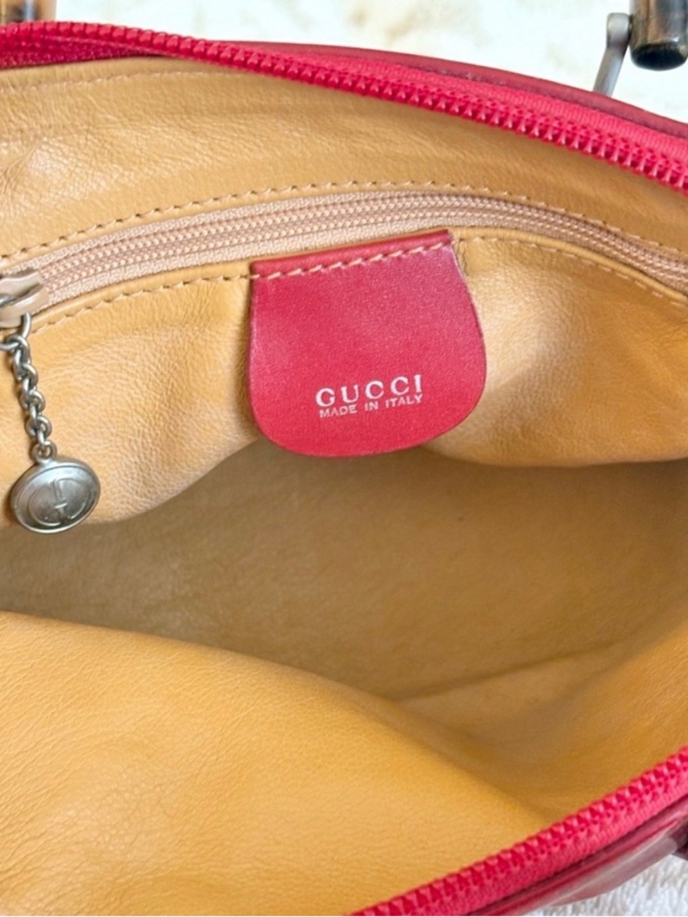 Gucci Red Patent Mini Bag with Bamboo Top Handles - Picture 7 of 12